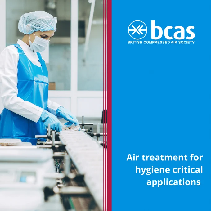 Compressed air treatment for hygienic critical applications in the food, pharmaceutical and electronics industries