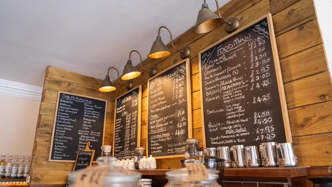 Menu boards in Coffee & Co