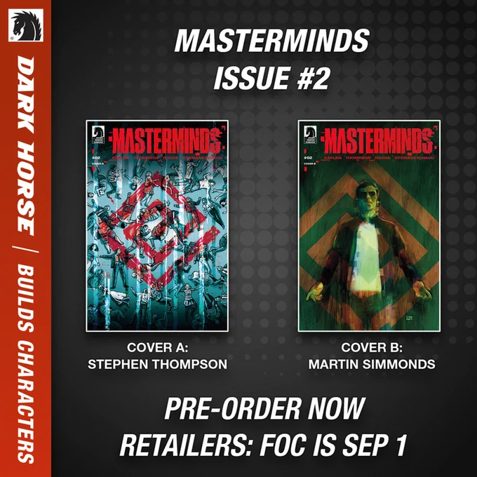 Pre-order graphic for Masterminds issue #2