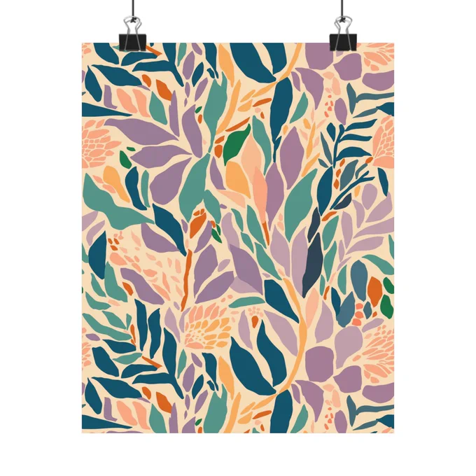 Shop the Abstract Floral Seamless Repeating Pattern Poster for a bold and artistic touch. Transform any room with this timeless floral wall art design. An abstract floral seamless repeating pattern poster is a vibrant and modern way to showcase floral designs. Unlike realistic flower illustrations, this pattern features stylized, simplified shapes and colors that repeat endlessly without visible breaks. The seamless nature makes it perfect for use as wallpaper, fabric prints, or digital backgrounds because the design flows smoothly in all directions. This type of poster blends artistic creativity with practical design, using abstract flowers to evoke a fresh, lively atmosphere. It can feature bold colors, gentle pastels, or monochromatic palettes depending on the style you want to achieve. The repetition creates a harmonious rhythm that feels both dynamic and balanced. Whether used in interior decoration, fashion, or graphic arts, these posters add a playful yet sophisticated touch.