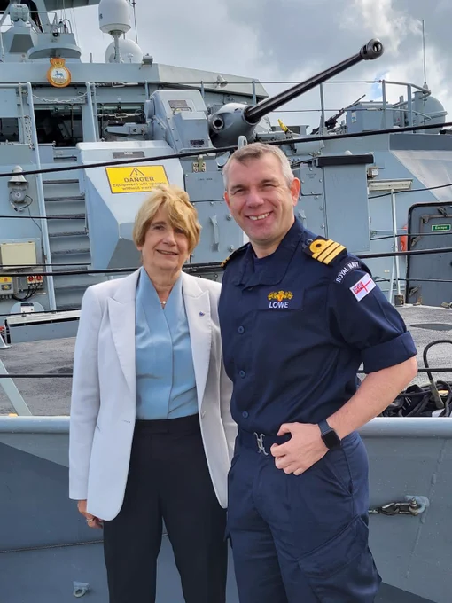 Master Needlemaker with Commander Gavin Lowe RN