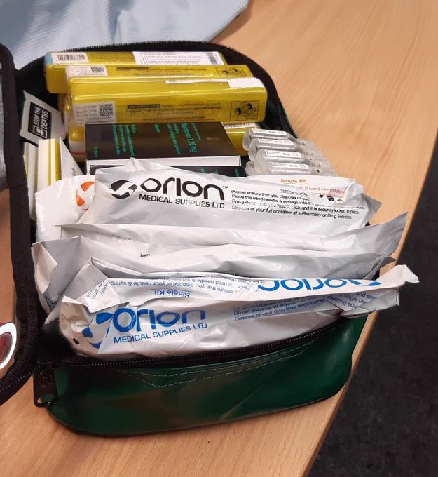 A photo of naloxone supplies.
