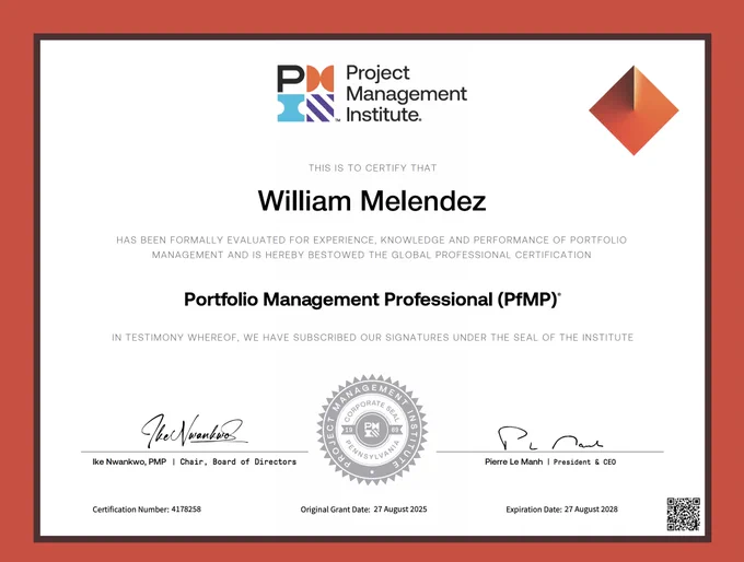 PMI PfMP certification success story.