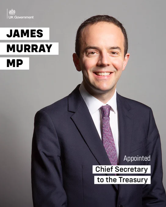 James Murray MP appointed Chief Secretary to the Treasury