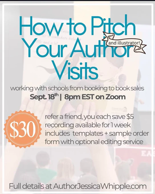 How to Pitch Your Author visits graphic happening Sept 18th