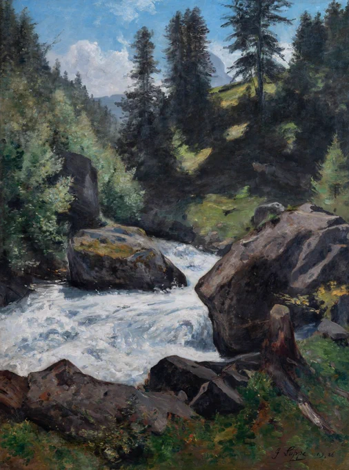 Légende visuel
Torrent à Zermatt
1er septembre 1886
Huile sur toile
Collection particulière
📷 Pascal Tournaire