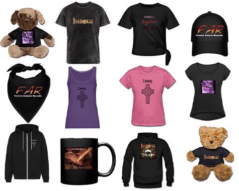 Various pieces of Imbolg merchandise. Plush puppy,t shirts,coffee mug,hat,hoodie tank tops & teddy bear more info here Imbolg.myspreadshop.com