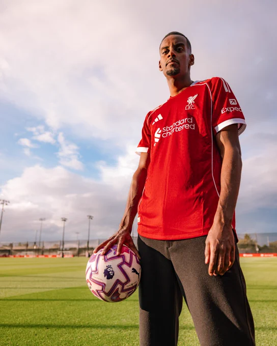 Photography of Alexander Isak as he is announced as a Liverpool player.