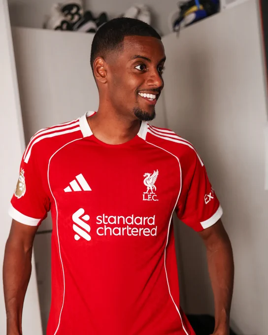 Photography of Alexander Isak as he is announced as a Liverpool player.