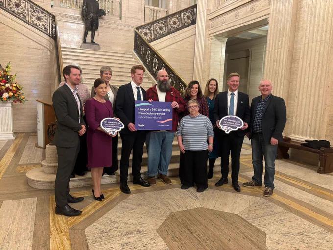 Campaigners, the Stroke Association and SDLP representatives meeting in Stormont