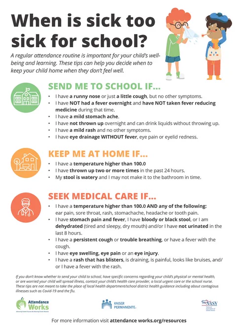 When is sick too sick for school