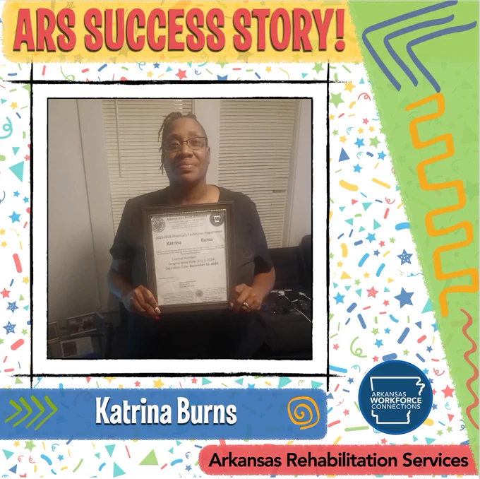 Katrina Burns shows off her Pharmacy Technician license.