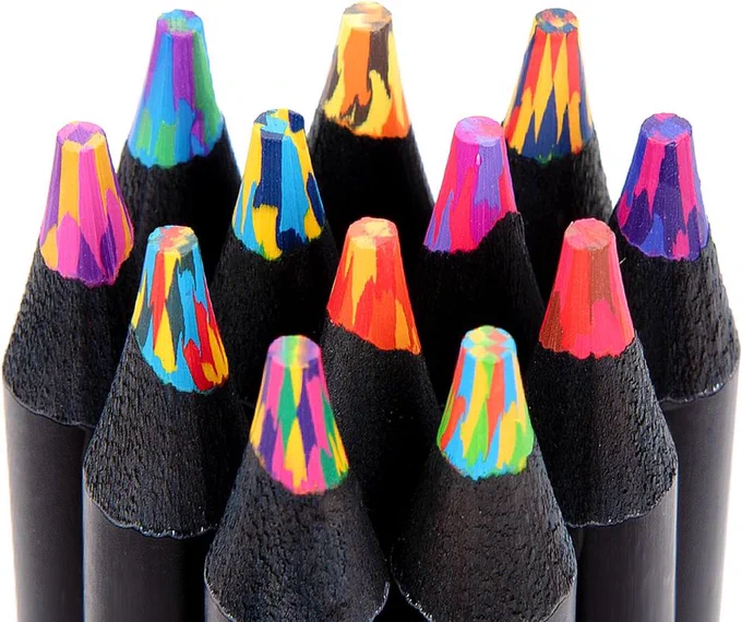 Sweet, colorful, and creative. These 12 rainbow colored pencils make perfect Valentine’s Day gifts for kids, fun art supplies, or cheerful Easter basket stuffers. 