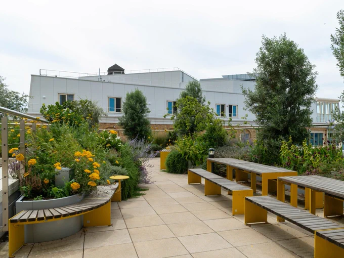 The spacious garden of the Pears Maudsley Centre for Children and Young People.