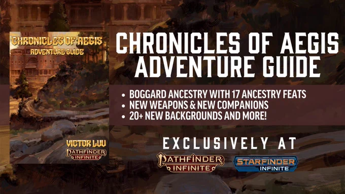 Chronicles of Aegis Adventure Guide (PF2) is available now at PathfinderInfinite.com
