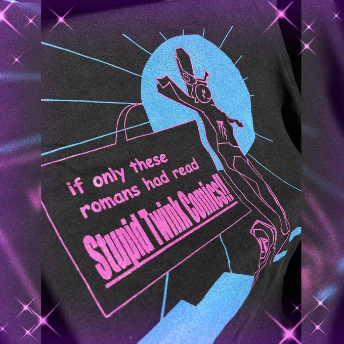 shirt by Stupid Twink Comics with a figure on the cross saying "if only these romans had read Stupid Twink Comics!!"