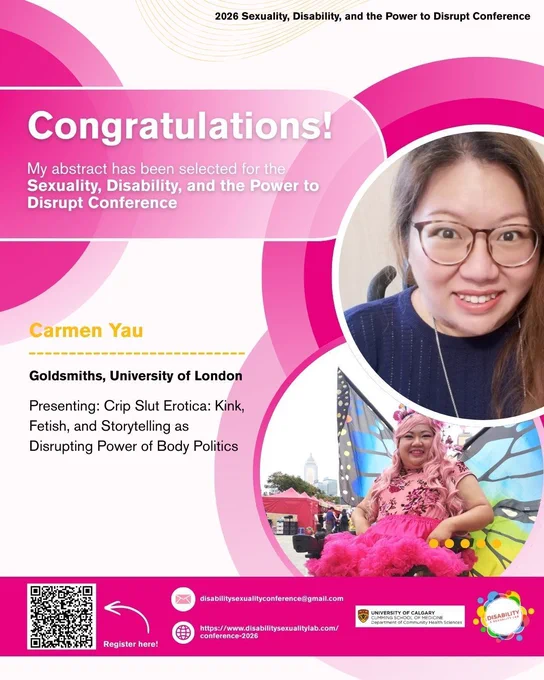 Speaker spotlight poster featuring Carmen Yau. A headshot, affilation, and abstract title is provided on the poster.

A registration QR code is also provided on the bottom left corner of the poster.