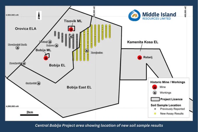 ASX: MDI | Soil Anomalies Define Large-Scale Silver-Lead-Zinc-Antimony 
Targets at Tisovik, Serbia 