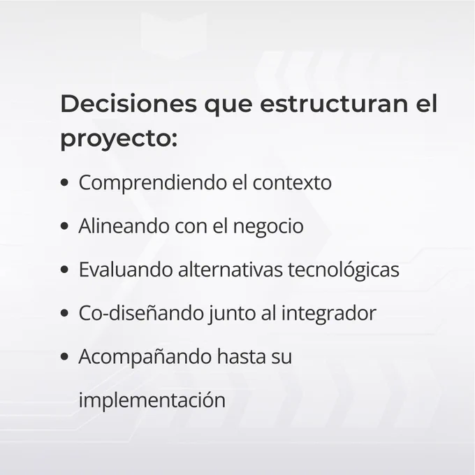 Diapositiva que describe el proceso de TechBTC para estructurar soluciones integrales de seguridad electrónica: análisis de contexto, alineación técnica y comercial, evaluación tecnológica, co-diseño y acompañamiento.