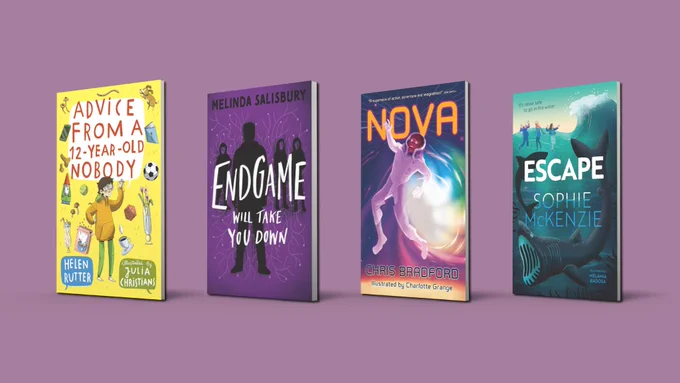 Cover images for Advice from a 12-Year-Old Nobody, Endgame, Nova and Escape
