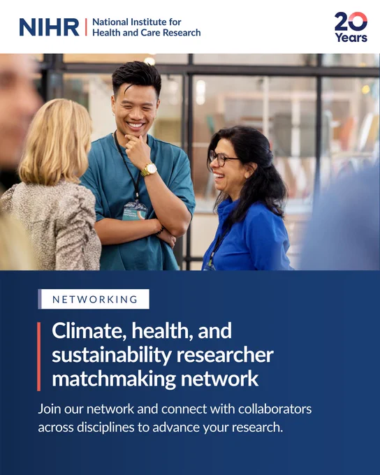 Climate, health, and 
sustainability researcher matchmaking network
Join our network and connect with collaborators across disciplines to advance your research.