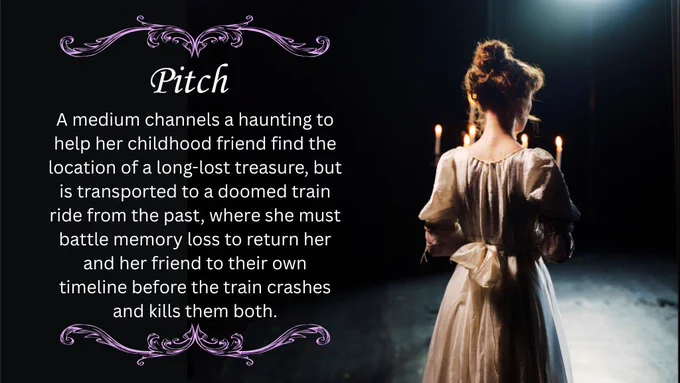 Woman in Victorian dress carrying a candelabra in a dark room.