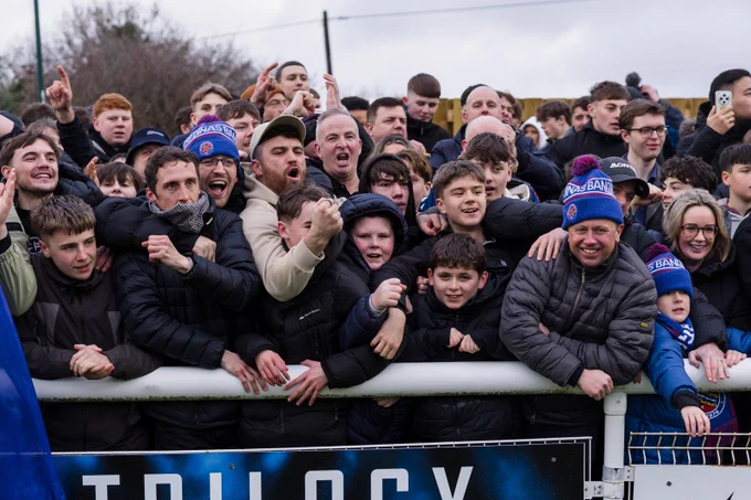 Bangor City 1876 celebrate victory against Caerau Ely. 