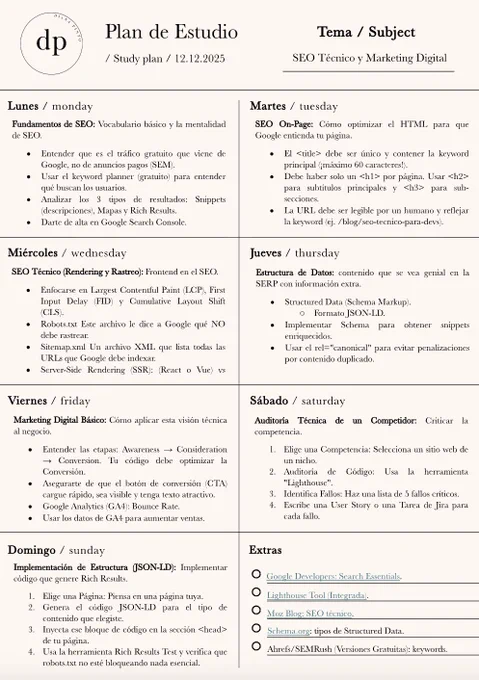 🎧 De Dev a SEO Specialist: Plan de 1 semana