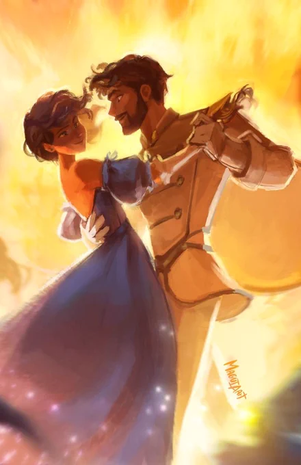 Vin and Elend Venture from Mistborn by maguiaart
