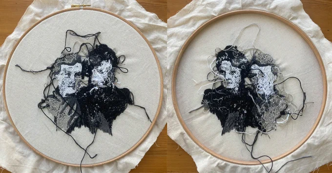 Image: Michael Field double sided embroidery. Image by and courtesy of Gareth Brookes. © Gareth Brookes (2026).