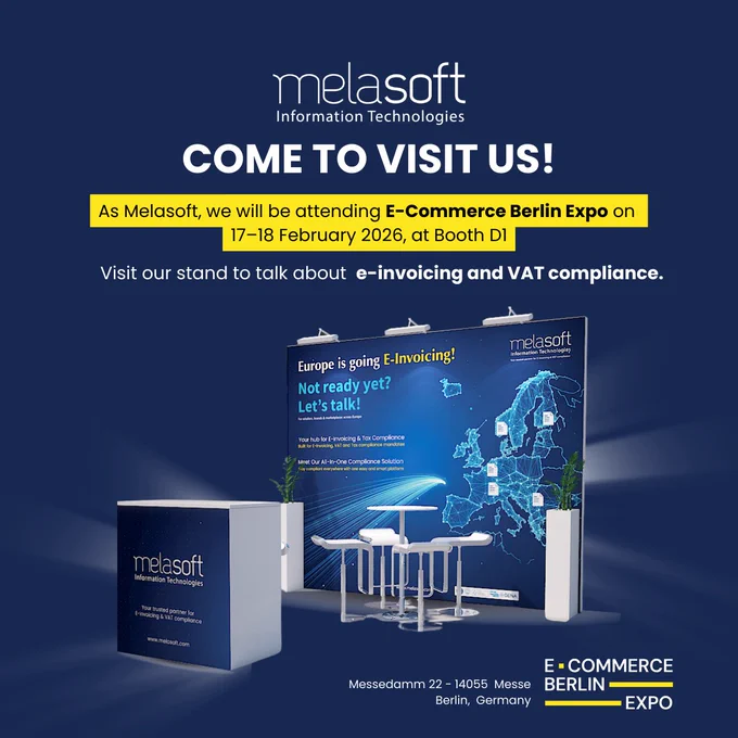 Mandatory e-invoicing and new VAT rules are spreading across Europe. Are you ready? Melasoft will be at E-commerce Berlin Expo on 17–18 February 2026. Visit us to talk about your e-invoicing setup, country specific mandates and how to stay compliant without slowing your business.
 
👉Meet us at Booth D1 or schedule a meeting with our team in advance to discuss your 2026 e-invoicing plans: https://www.melasoft.com/appointment-calendar
 
#melasoft #einvoice #taxcompliance #VAT #VATcompliance #ecommerceberlinexpo