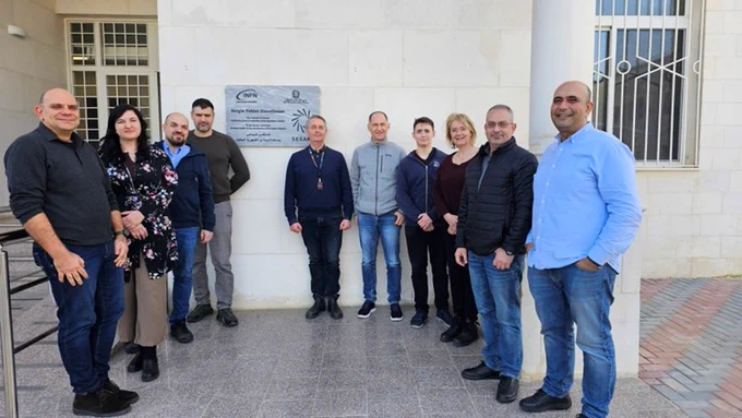 © SESAME 2026: left to right: Daniele Cesini (INFN), Anna Dalla Bona (INFN), Felice Pantaleo (CERN), Andrea Bocci (CERN), Andrea Lausi (SESAME), Francesco Giacomini (INFN), Simone Balducci (UNIBO, INFN, CERN), Rossana Chiaratti (INFN), Salman Matalgah (SESAME) and Mustafa Alzubi (SESAME)