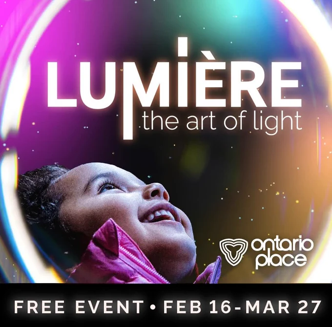 Free event! Experience the wonder of engaging light installations at Lumière. Feb. 16 - Mar. 27.

#lumiere #FreeFestival #FestivalsCa #TorontoCulture ##toronto 