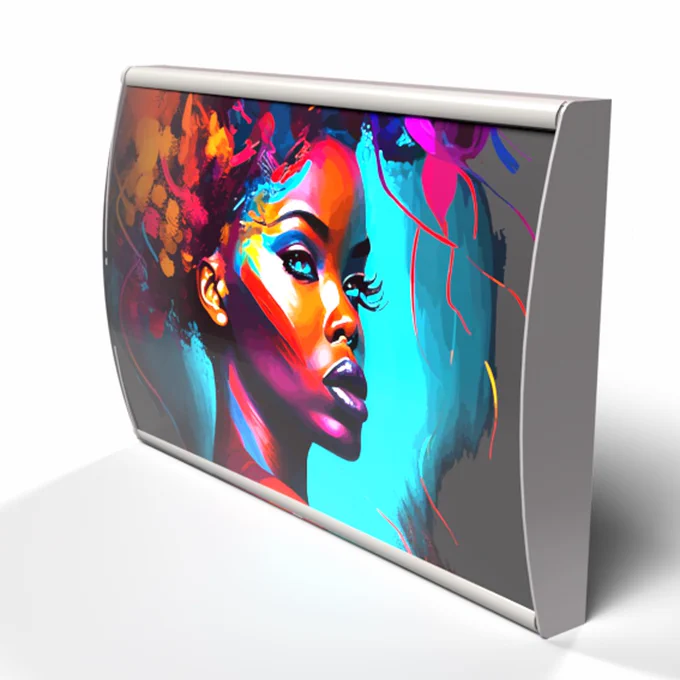Light Box 2 Indoor A2 Landscape as a standard system includes is a LED light box with curved face for indoor application, light weight construction from steel and aluminium, clip frame to install or remove print face – with full colour print. Custom sizes are available. Standard sizes available include: A0, A1, A2, A3, A4. LB2L