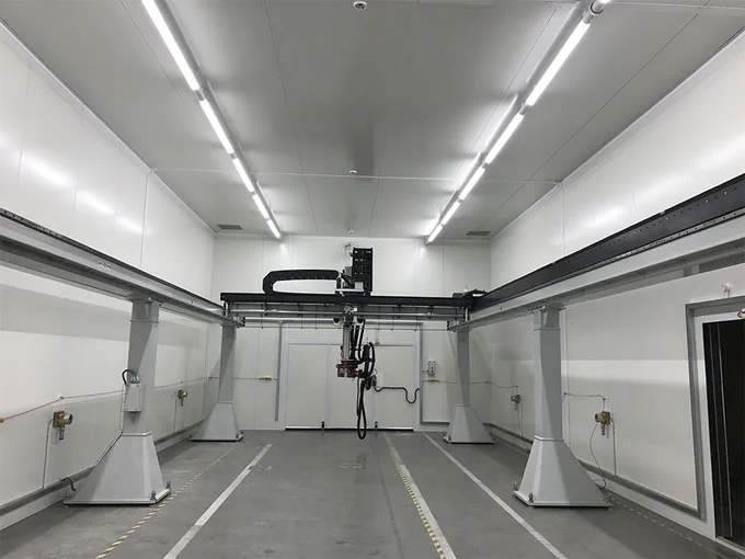 Large scale gantry integrated automated laser cleaning 