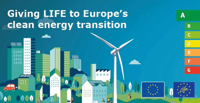 Cover of the brochure: "Giving LIFE to Europe's clean energy transition"