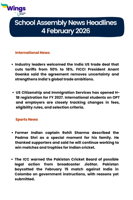International and Sports News 4 February 2026