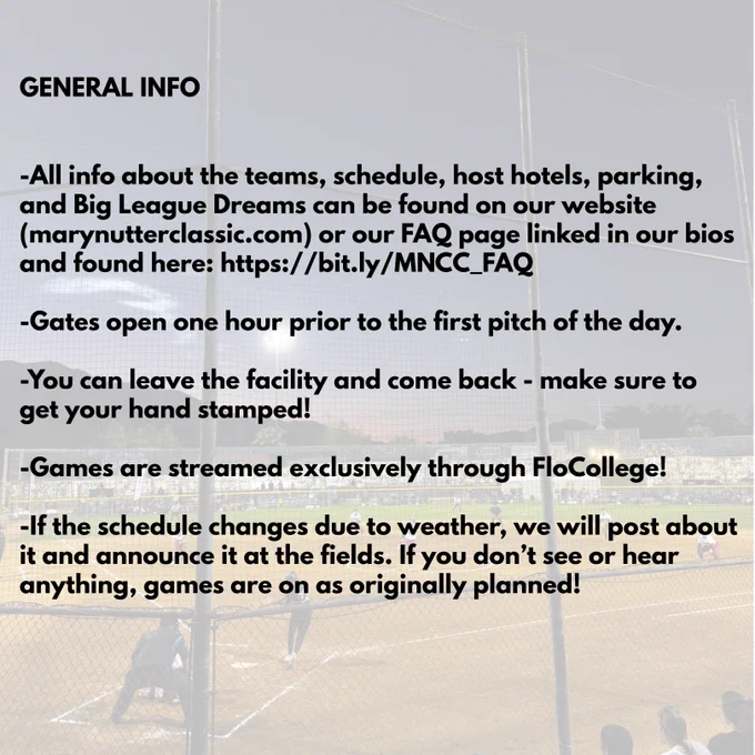 General information. All text in these graphics can be found at https://linktr.ee/nutterclassic