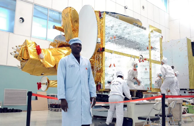 Inspection of NIGCOMSAT-1 Spacecraft Project Integration and Test as Project Team Leader.