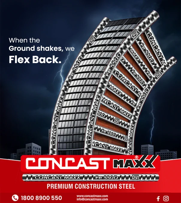 In modern Earthquake Resistant Construction, the resilience of a structure depends on its ability to absorb and dissipate seismic energy. Concast Maxx TMT bars are engineered specifically for this purpose, offering a superior balance of high strength and exceptional ductility.

The role of TMT bars in earthquake resistance is defined by their "bend but don't break" philosophy. Concast Maxx utilizes advanced quenching technology to create a high UTS/YS ratio. This ensures that under seismic stress, the bars undergo controlled deformation, preventing sudden brittle failure and giving inhabitants vital time to evacuate.

Why Concast Maxx?
Superior Ductility: Ideal for Seismic Zones IV & V, ensuring high elongation.

Energy Dissipation: Absorbs shockwaves to maintain structural integrity.

Bond Strength: Advanced rib patterns for a rock-solid grip on concrete.

Secure your future with Concast Maxx—the ultimate choice in Earthquake Resistant TMT Bars.
