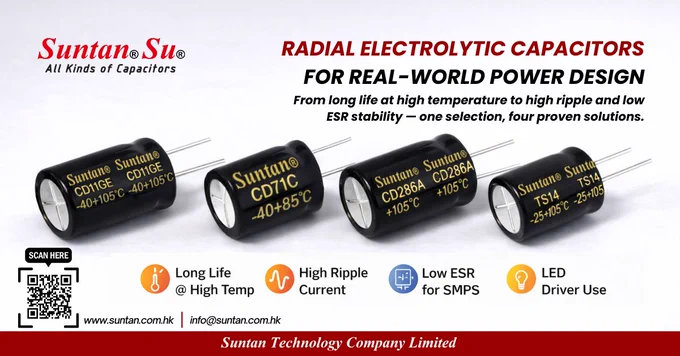 Radial electrolytic capacitor near PCB heat source
