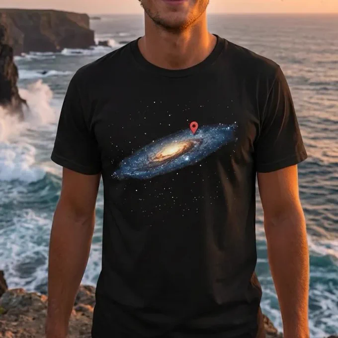 Cosmic Pinpoint: Your Place in the Universe Unisex Standard T-Shirt