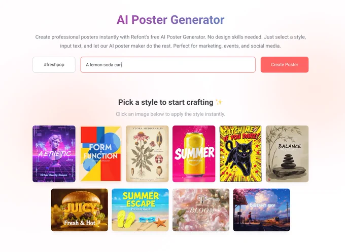 AI Poster Generator Screenshot