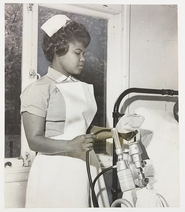 An unnamed Jamaican nurse at the Royal Hospital, Wolverhampton, in 1963. Picture courtesy Wolverhampton City Archives.