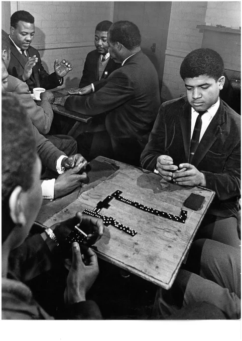 A group of men playing dominoes at the West Midland Caribbean Association, Wolverhampton, in 1966. Picture courtesy Wolverhampton City Archives.