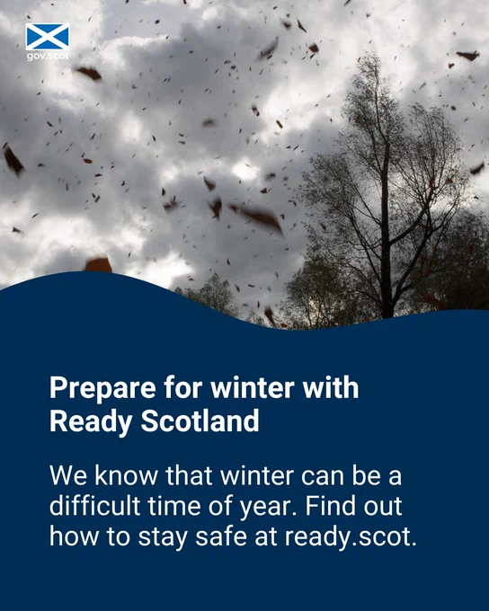 Prepare for winter with Ready Scotland. We know that winter can be a difficult time of year. Find out how to stay safe at ready.scot.