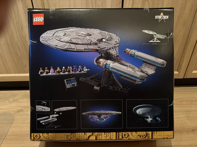 Back of LEGO box containing Star Trek TNG set.