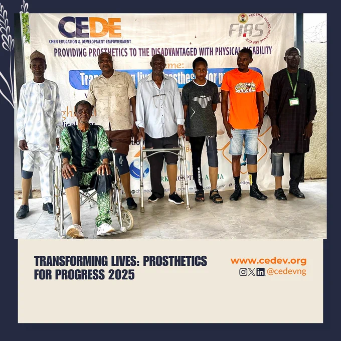 #CEDE #CEDEV #TransformingLives
#ProstheticsForProgress
#ChenEducationandDevelopment