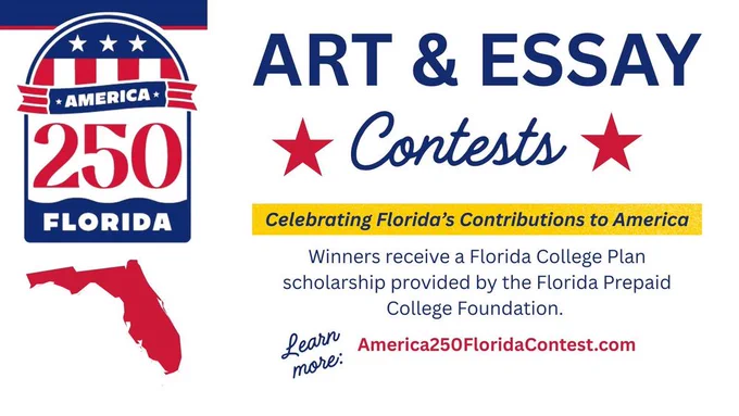 America 250 Florida Art and Essay Contests celebrating Florida's contributions to America