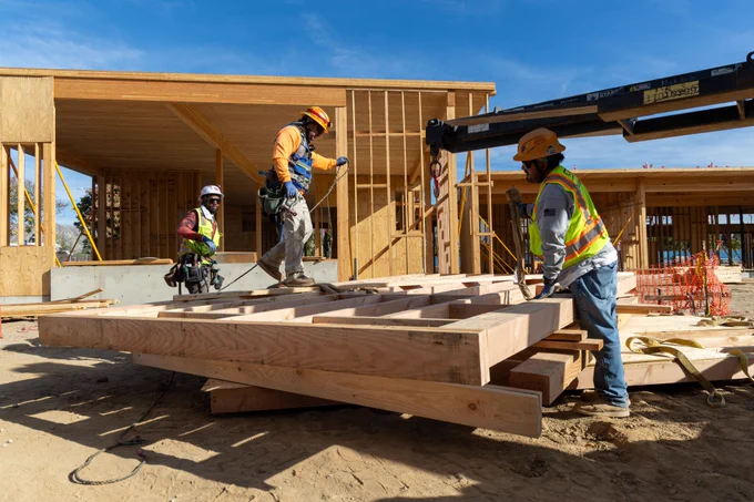 construction workers at the SoCal OASIS Park construction site.